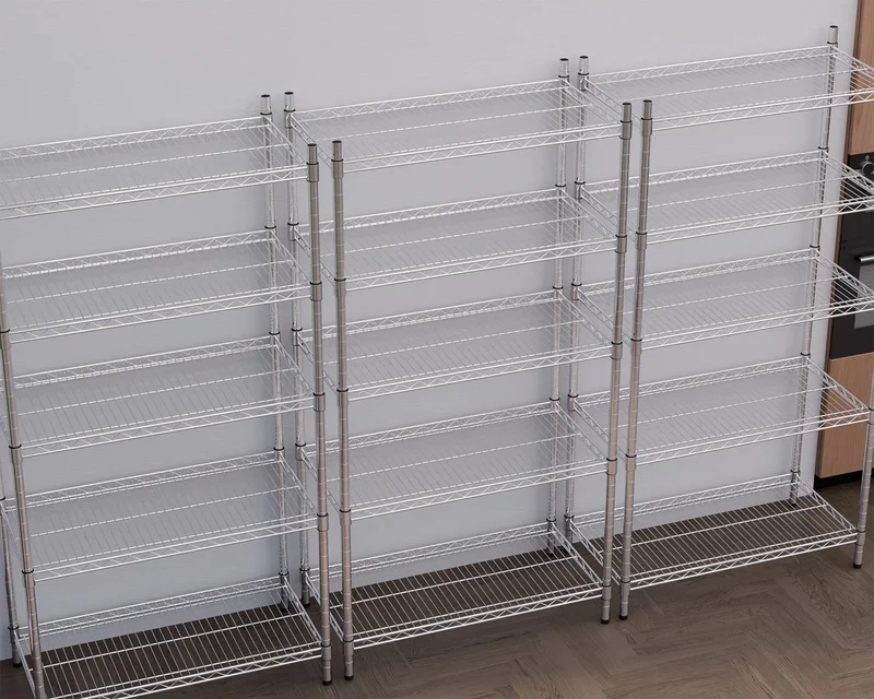 Rayonnage – chromé – 5 niveaux – 910 x 455 x 1810 mm