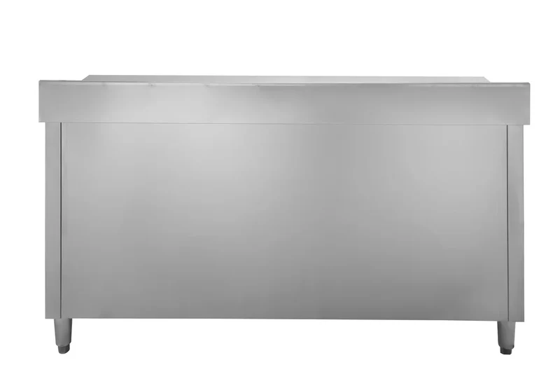 Armoire de travail en inox Basic 200x60 avec dosseret 100 mm