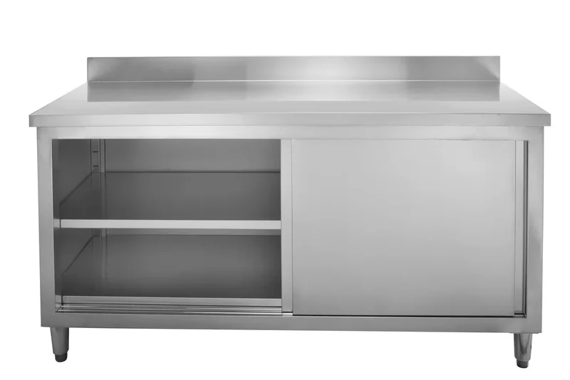 Armoire de travail en inox Basic 180x70 avec dosseret 100 mm