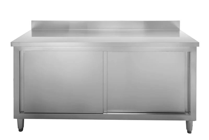 Armoire de travail en inox Basic 180x70 avec dosseret 100 mm