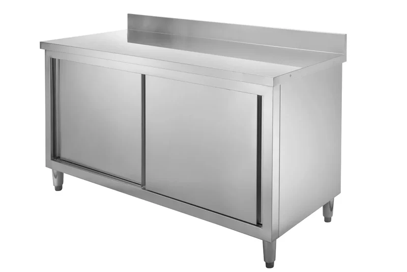 Armoire de travail en inox Basic 180x70 avec dosseret 100 mm