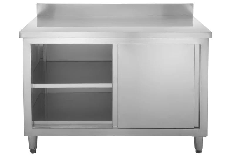 Armoire de travail en inox Basic 160x70 avec dosseret 100 mm