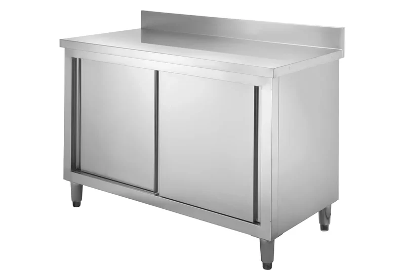 Armoire de travail en inox Basic 160x70 avec dosseret 100 mm