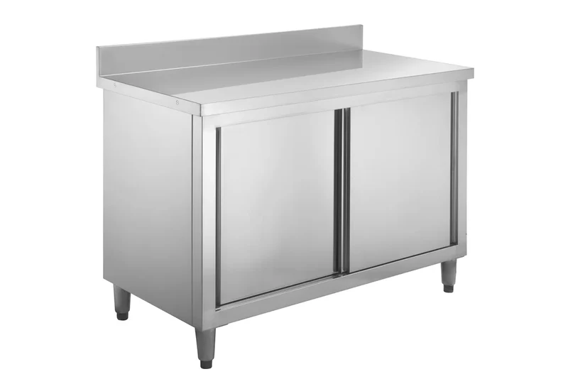 Armoire de travail en inox Basic 140x60 avec dosseret 100 mm