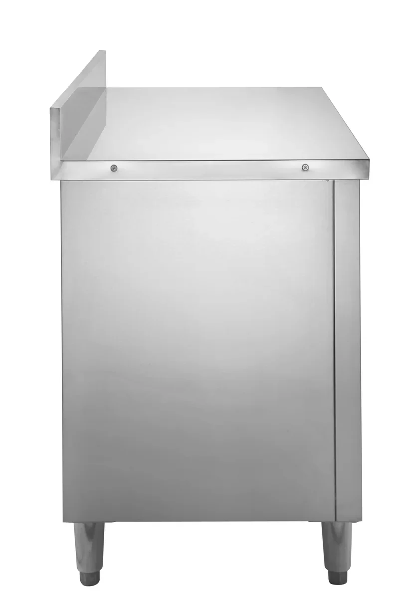 Armoire de travail en inox Basic 140x60 avec dosseret 100 mm