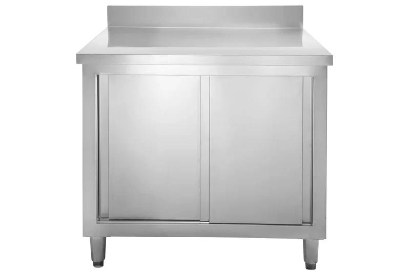 Armoire de travail en inox Basic 120x70 avec dosseret 100 mm
