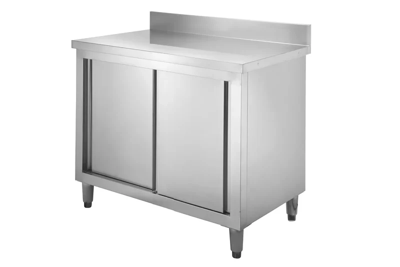 Armoire de travail en inox Basic 120x70 avec dosseret 100 mm