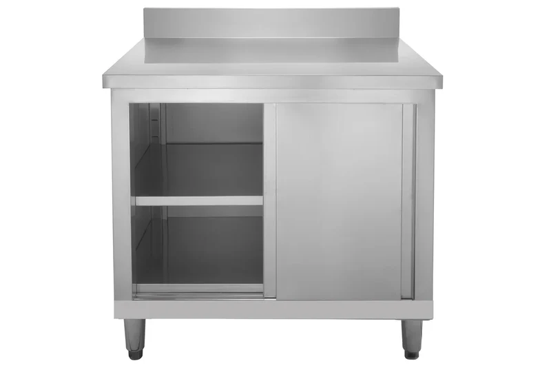 Armoire de travail en inox Basic 120x60 avec dosseret 100 mm