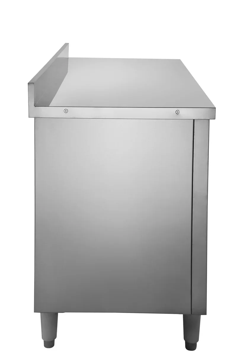 Armoire de travail en inox Basic 120x60 avec dosseret 100 mm