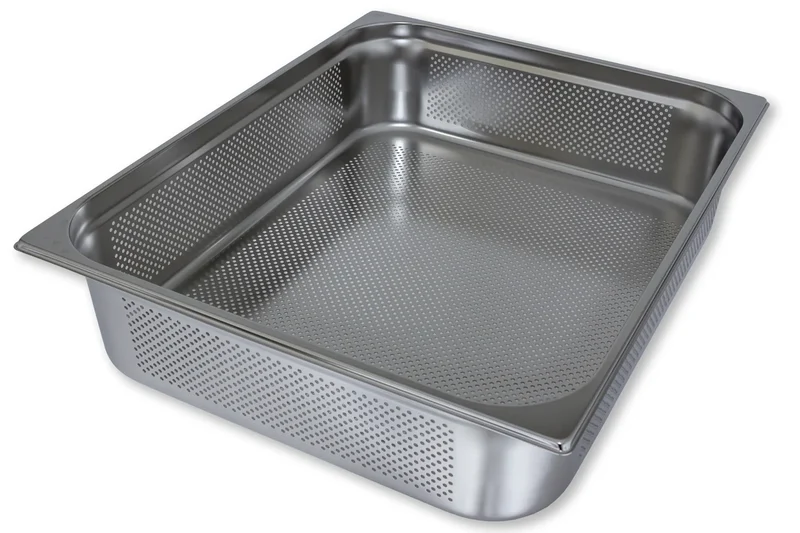Bac GN Rieber en acier inoxydable GN 2/1 perforé - 150 mm, capacité : 41 litres, Mod. 21 154