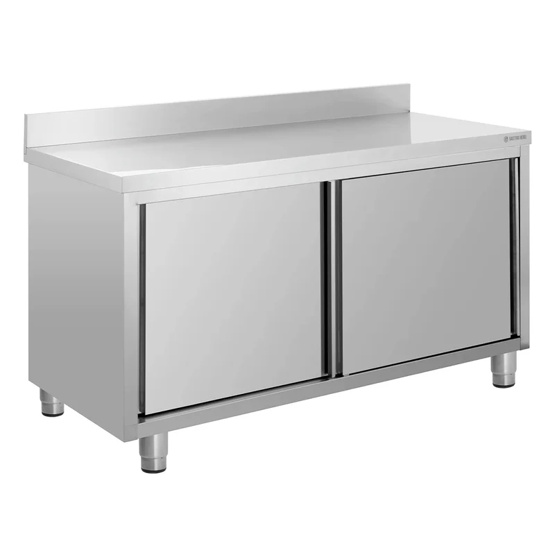 Armoire de travail en acier inoxydable ECO 15x7 avec dosseret