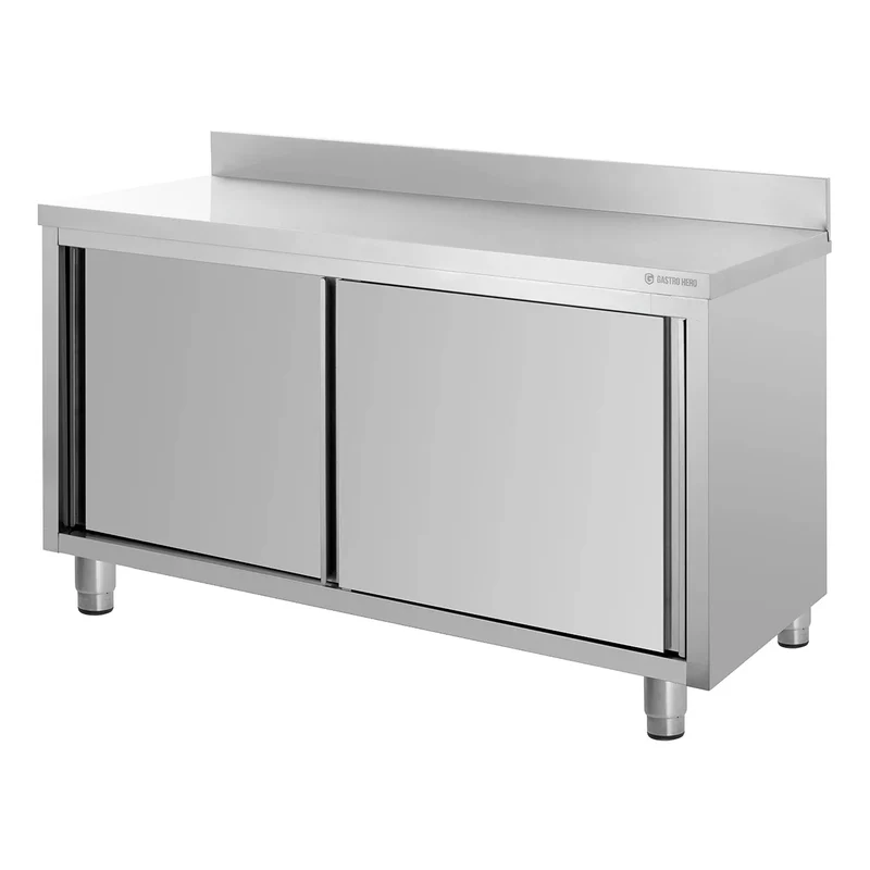 Armoire de travail en acier inoxydable ECO 15x7 avec dosseret