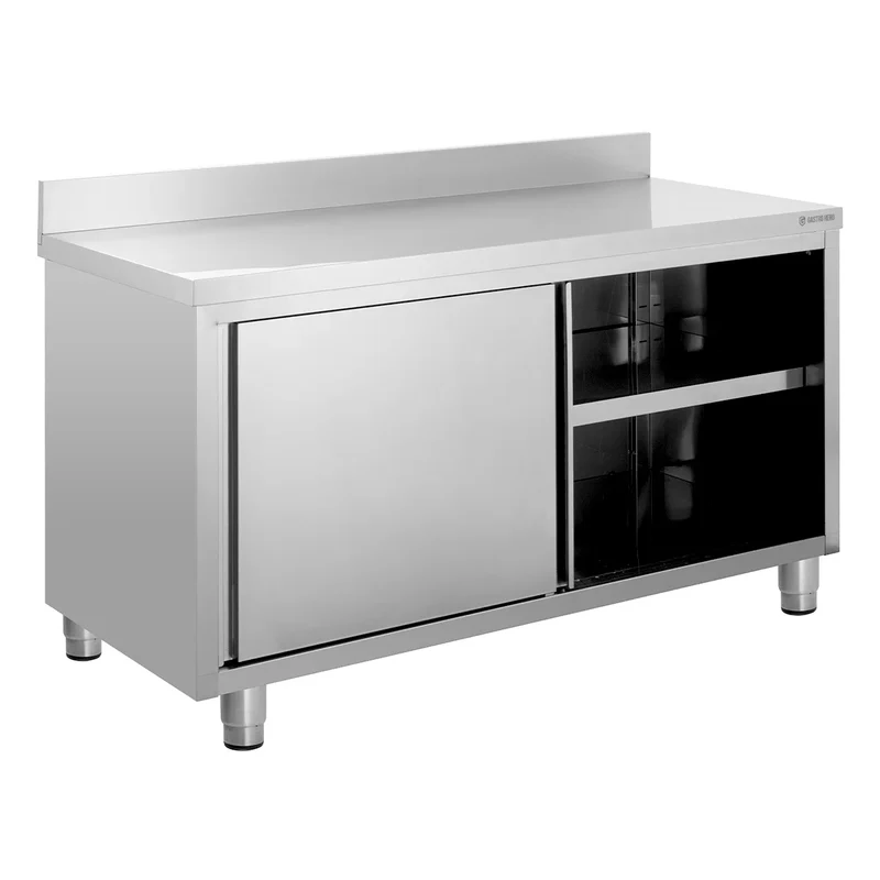 Armoire de travail en acier inoxydable ECO 15x7 avec dosseret