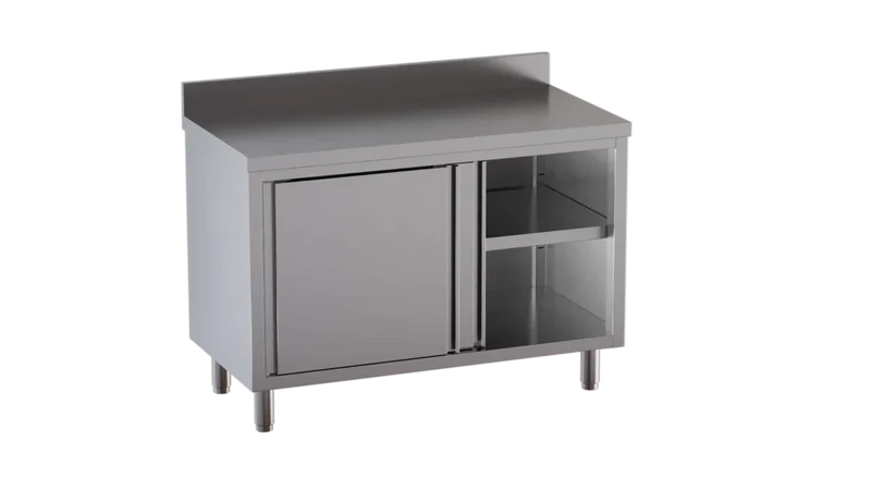 Armoire de travail en acier inoxydable ECO 15x6 avec dosseret