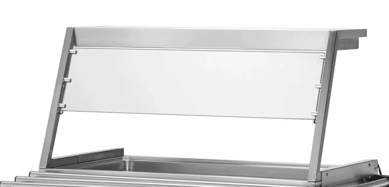 Réhausse avec pare-haleine sans éclairage pour chariot Bain-Marie PROFI 2x GN 1/1