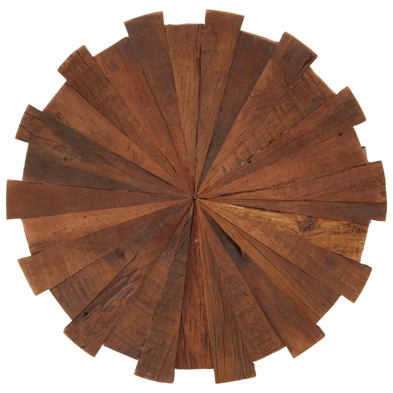 Lot de 2 tables d'appoint en bois massif récupéré marron et fer DEC040339
