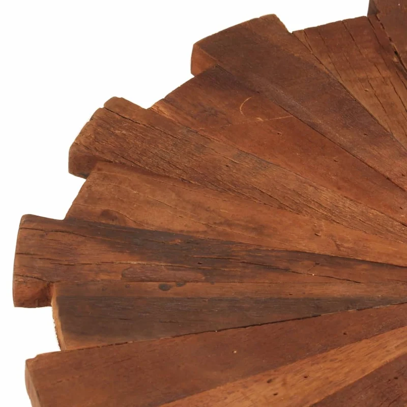Lot de 2 tables d'appoint en bois massif récupéré marron et fer DEC040339