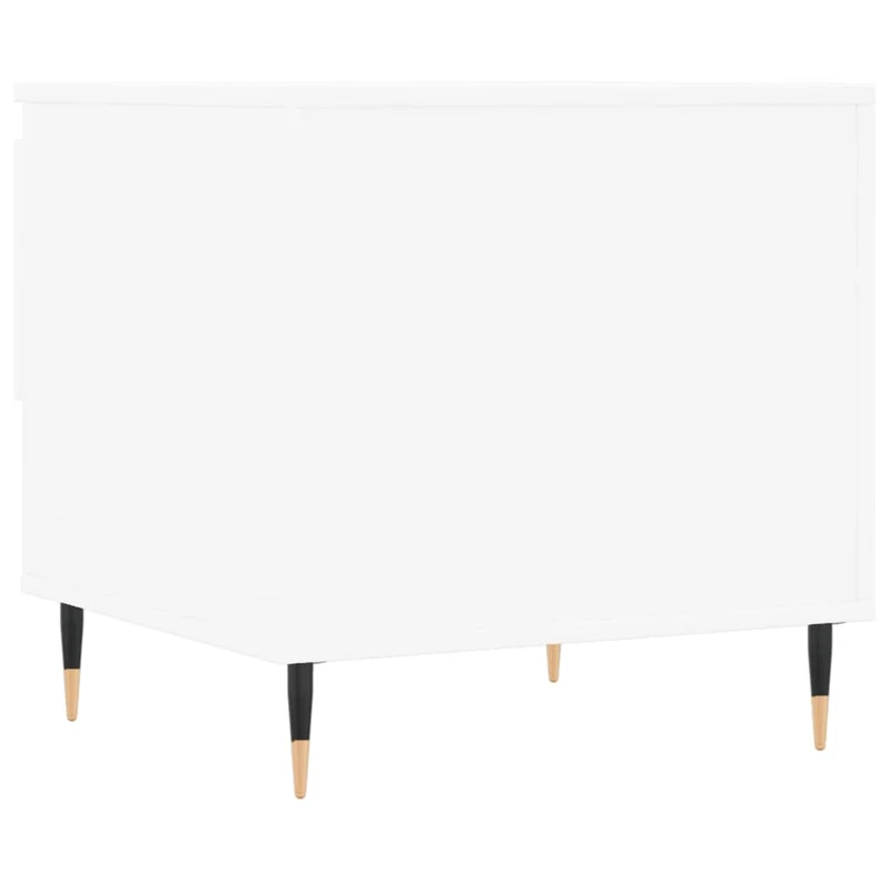 Lot de 2 tables basses d'appoint avec tiroir 50 x 46 x 50 cm bois d'ingénierie blanc et métal DEC040310