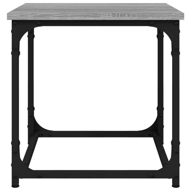 Table d'appoint style industriel 40 x 40 x 40 cm bois d'ingénierie gris et acier DEC040302