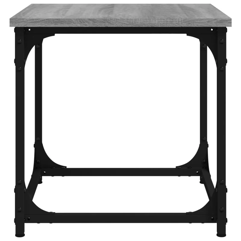 Table d'appoint style industriel 40 x 40 x 40 cm bois d'ingénierie gris et acier DEC040302