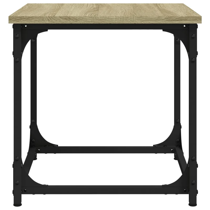 Table d'appoint bout de canapé style industriel 40 x 40 x 40 cm bois d'ingénierie couleur chêne et acier DEC040276