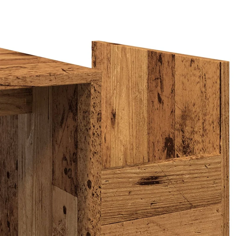 Table basse design rustique et moderne 90 x 45 x 35 cm bois d'ingénierie marron effet vieilli DEC040211