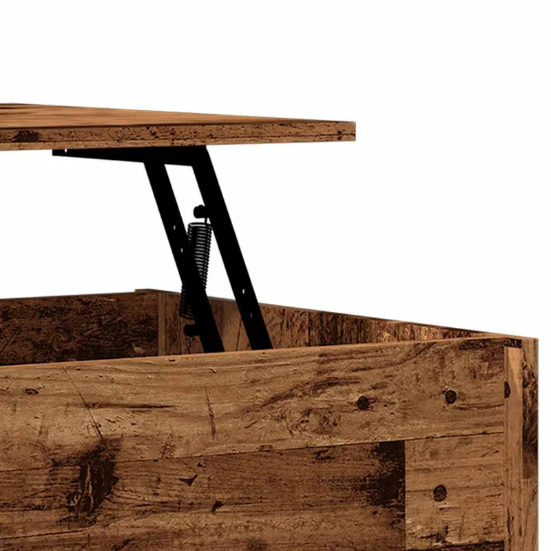 Table basse avec plateau relevable 80 x 50,5 x 41,5 cm bois d'ingénierie marron vieilli DEC040209