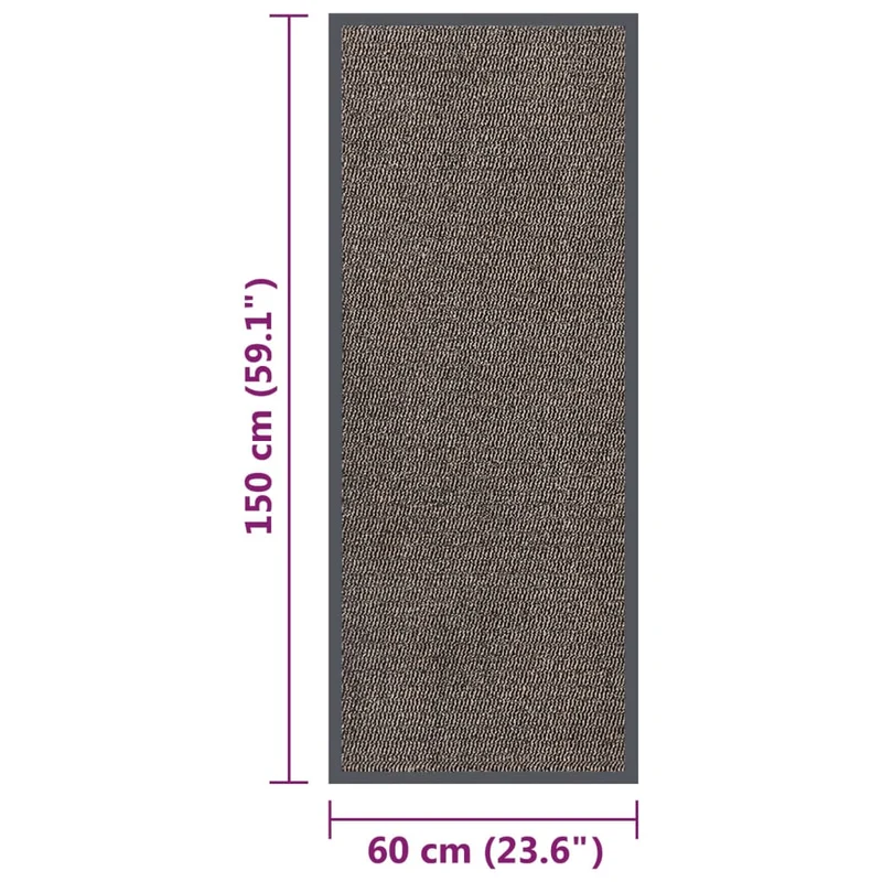 Paillasson touffeté 60 x 150 cm PP marron et caoutchouc antidérapant DEC040667