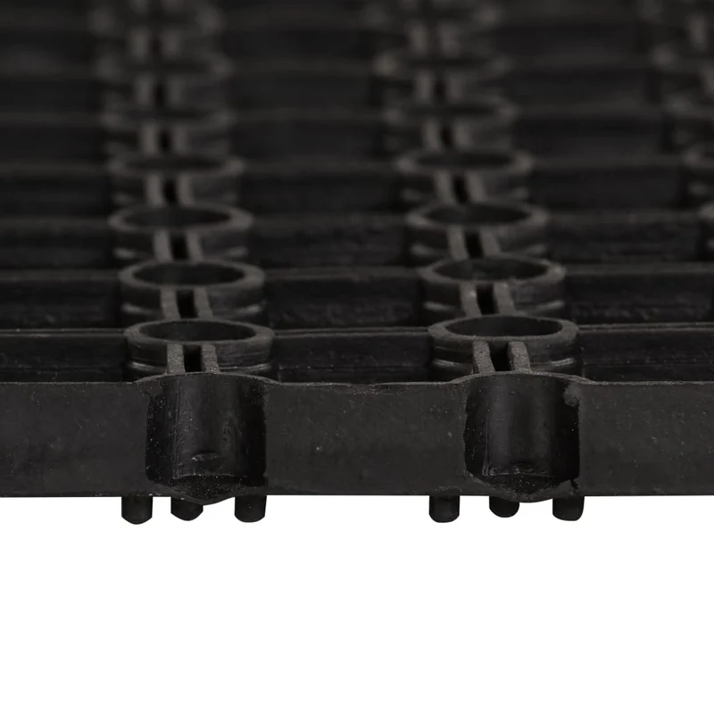 Paillasson rectangulaire fonction de drainage 40 x 60 cm caoutchouc noir DEC040646