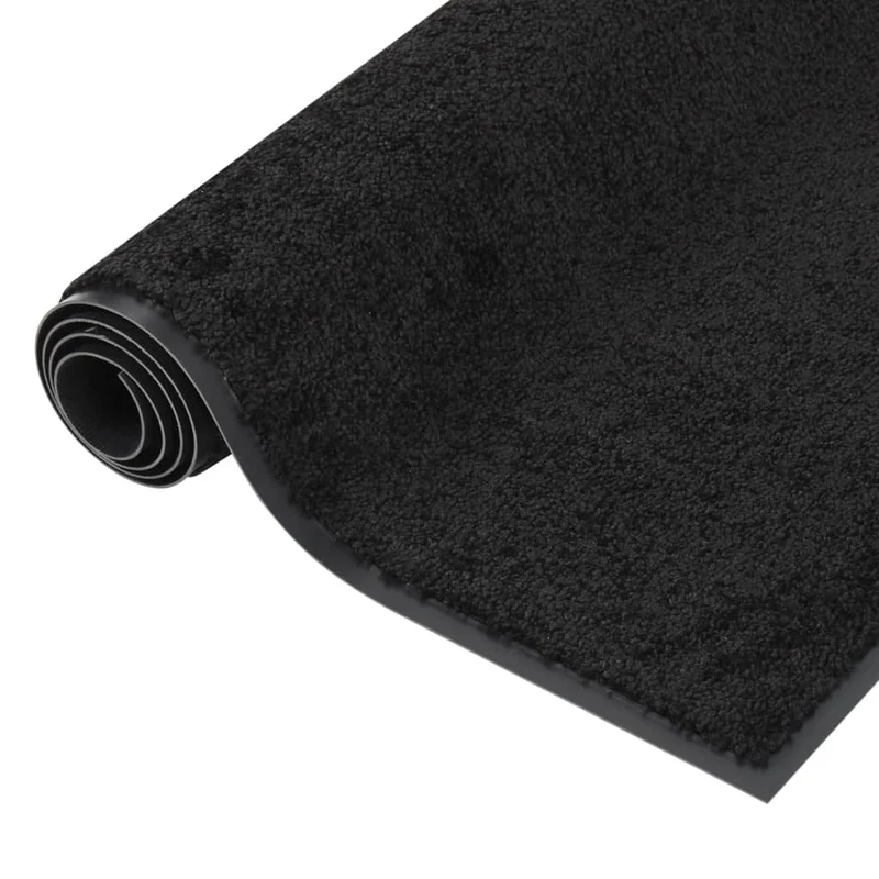 Paillasson dessous antidérapant 60 x 80 cm PP torsadé noir et vinyle DEC040633