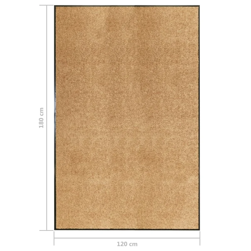 Paillasson lavable 120 x 180 cm PVC antidérapant et polyamide crème DEC040606