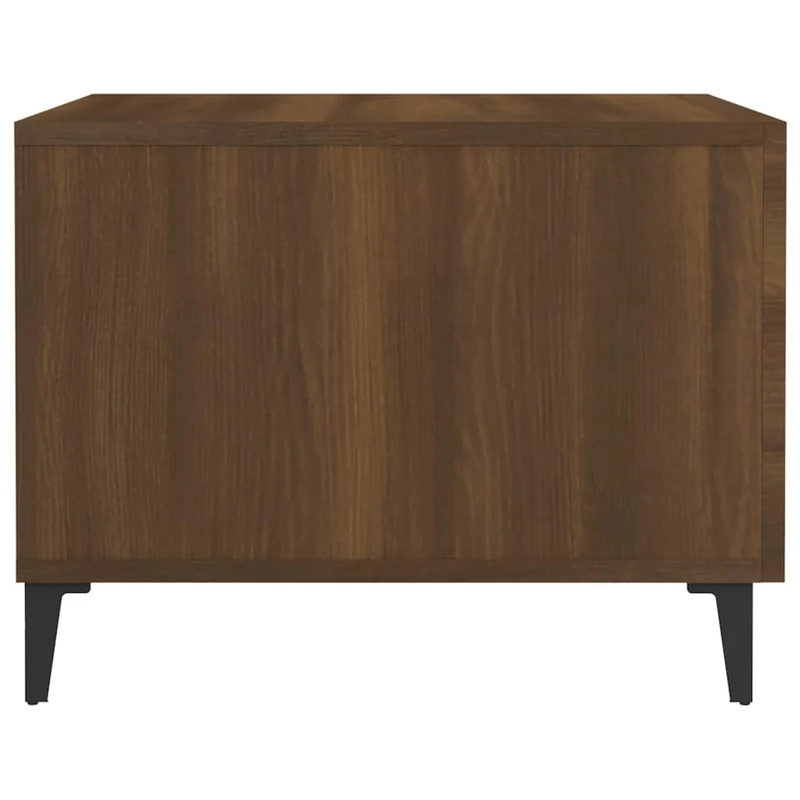Lot de 2 tables chevet avec tiroir 2 50 x 50 x 40cm bois d'ingénierie marron et métal DEC040481