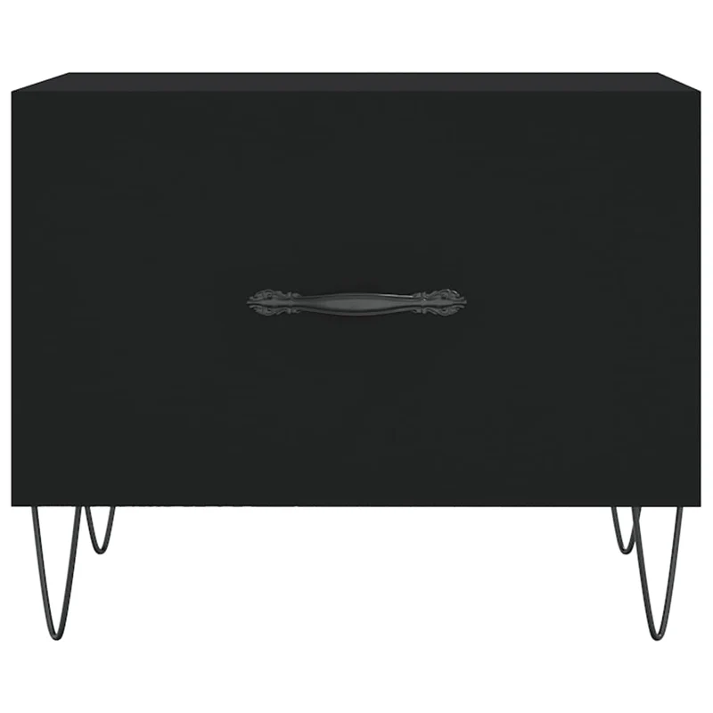 Lot de 2 tables de chevets avec tiroirs 50 x 50 x 40 cm bois d'ingénierie noir et fer DEC040423