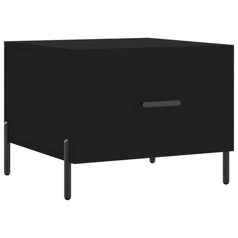 Lot de 2 tables de chevets avec tiroir 50 x 50 x 40 cm bois d'ingénierie noir et fer DEC040419