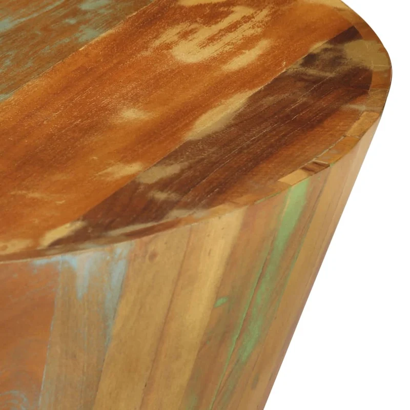 Table basse Ø65 x 31 cm bois de récupération massif multicolore DEC040229