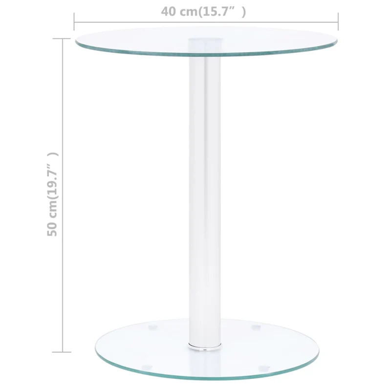 Table basse hauteur 50 cm verre trempé transparent et aluminium DEC040187