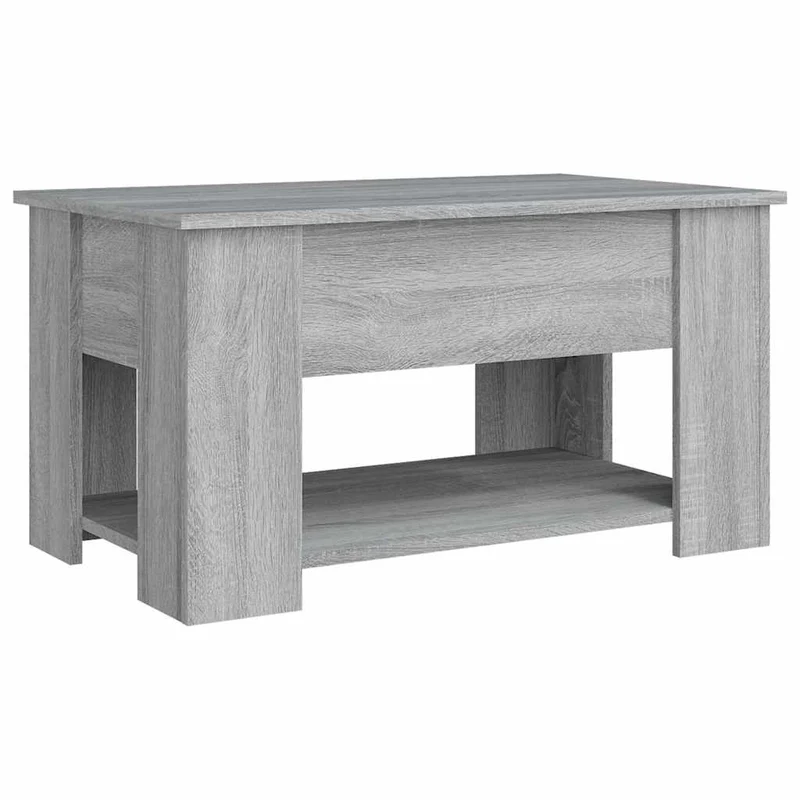 Table basse avec plateau relevable 79 x 49 x 41 cm bois d'ingénierie gris DEC040085