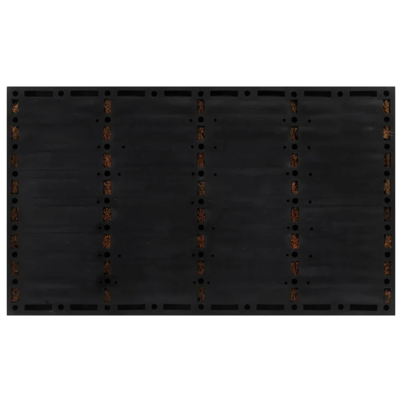 Paillasson rectangulaire antidérapant 45 x 75 cm caoutchouc et fibre de coco marron DEC040655