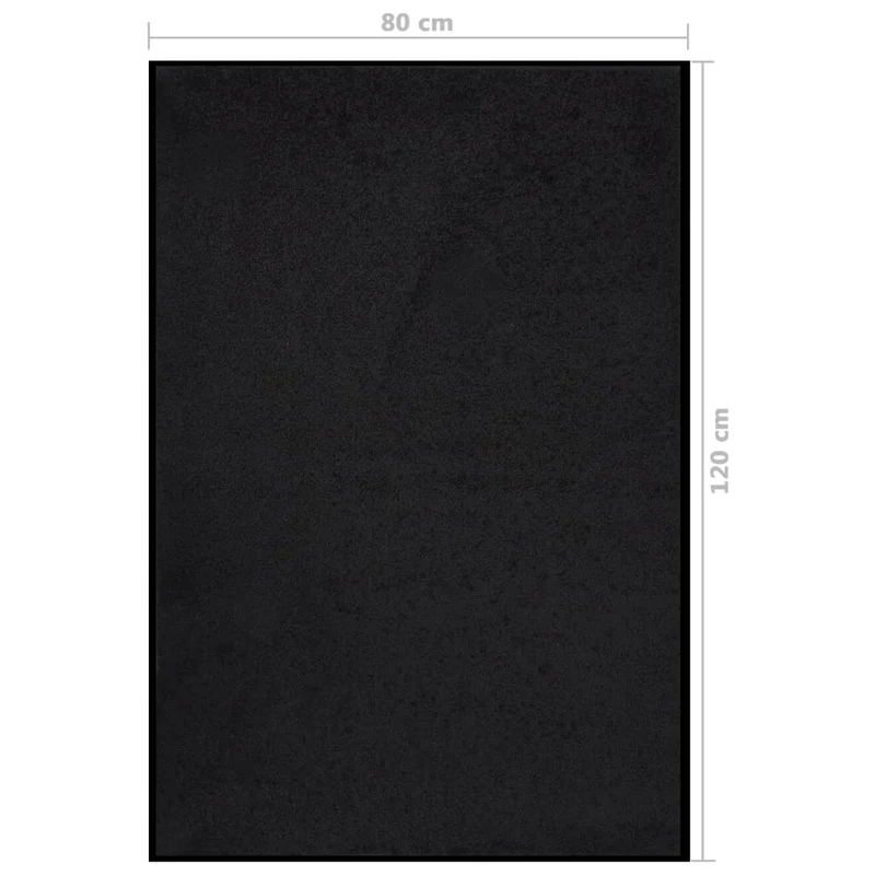 Paillasson dessous antidérapant 80 x 120 cm PP torsadé noir vinyle DEC040634