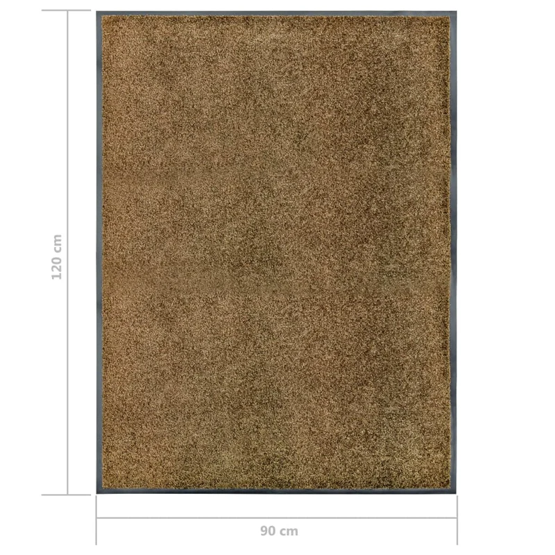Paillasson lavable 90 x 120 cm PVC antidérapant et polyamide marron DEC040622