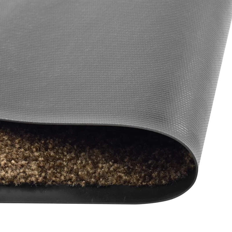 Paillasson porte d'entrée dessous antidérapant 60 x 180 cm PCV et polyamide marron DEC040620