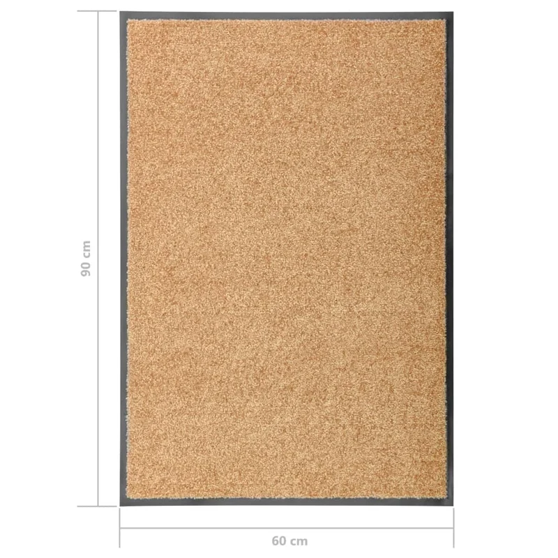Paillasson lavable 60 x 90 cm PVC antidérapant et polyamide crème DEC040609