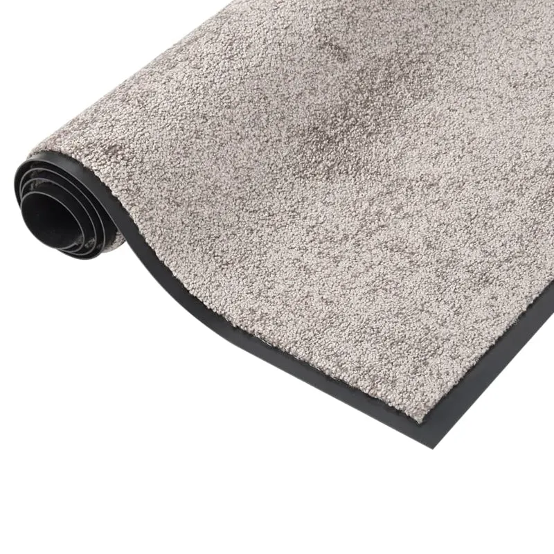 Paillasson porte d'entrée dessous antidérapant 80 x 120 cm PP torsadé gris vinyle DEC040596