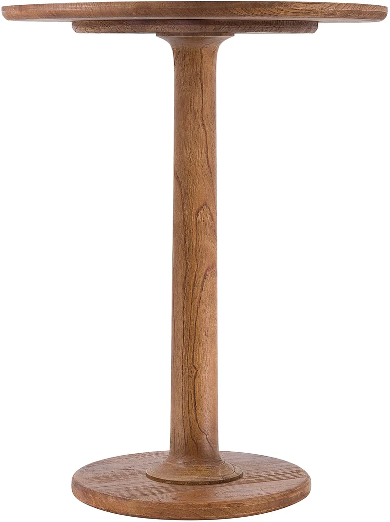 Table d'appoint ronde en bois de mindi massif Ø 50 cm style maison de campagne 10_0009230