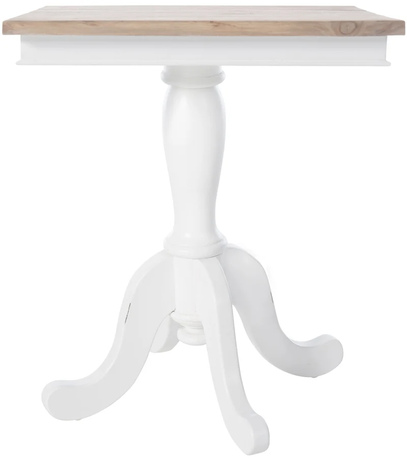Table d'appoint 70 x 75 x 70 cm en bois de mindi massif et métal blanc style moderne 10_0009206