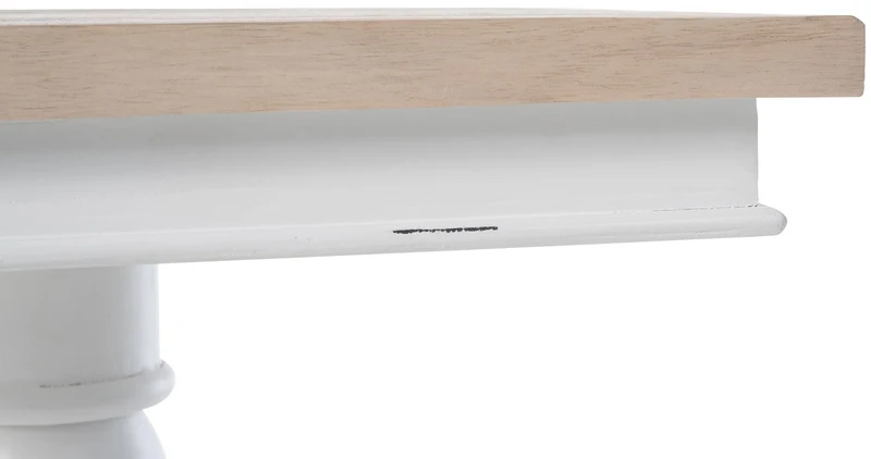 Table d'appoint 70 x 75 x 70 cm en bois de mindi massif et métal blanc style moderne 10_0009206
