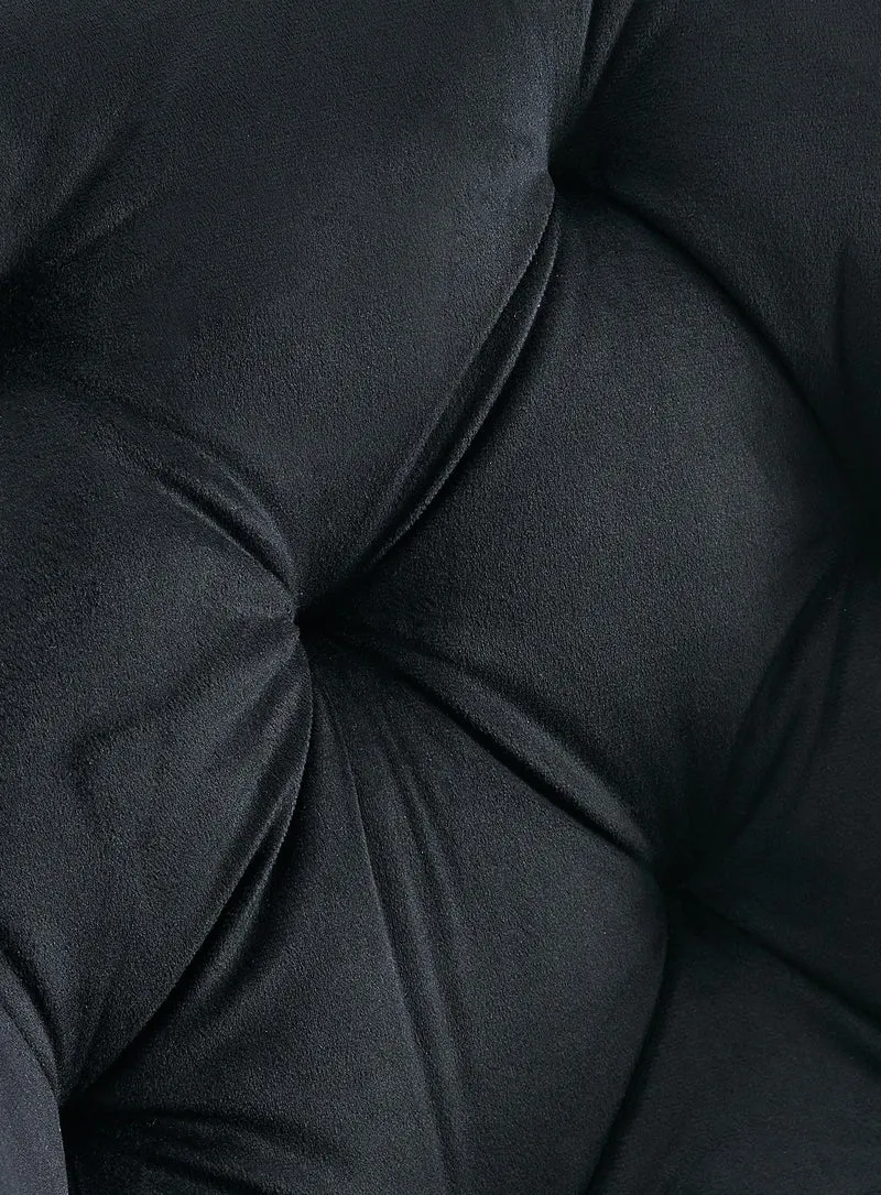 Chaise de salle à manger pivotante en velours et métal noir style moderne 10_0007624