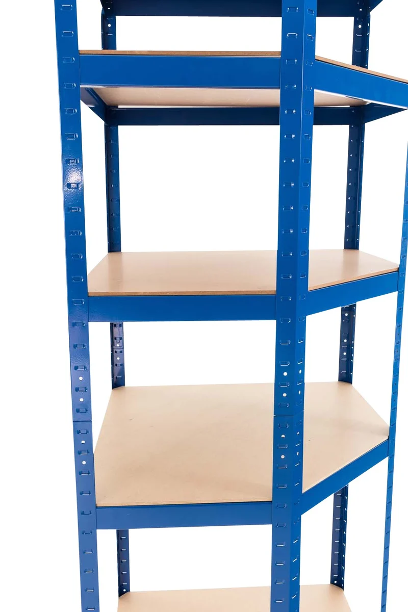 Étagère d’angle en métal et MDF bleu 180 x 70 cm charge 875 kg ETA10081