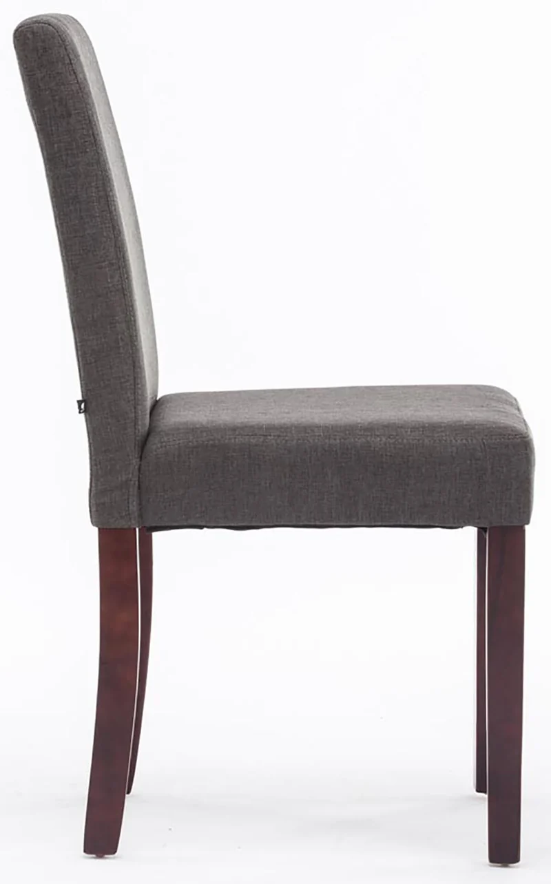 Chaise de salle à manger x1 design moderne en tissu gris foncé et pieds en bois marron 10_0002029