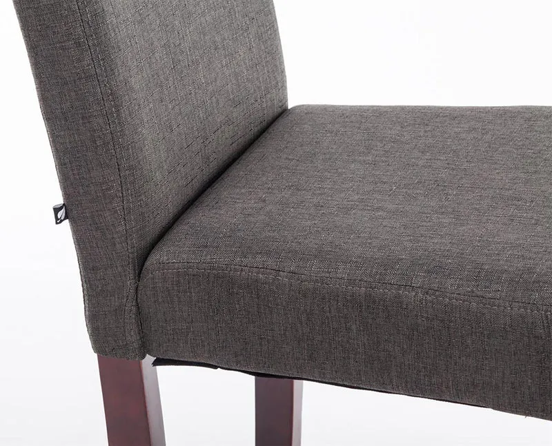 Chaise de salle à manger x1 design moderne en tissu gris foncé et pieds en bois marron 10_0002029